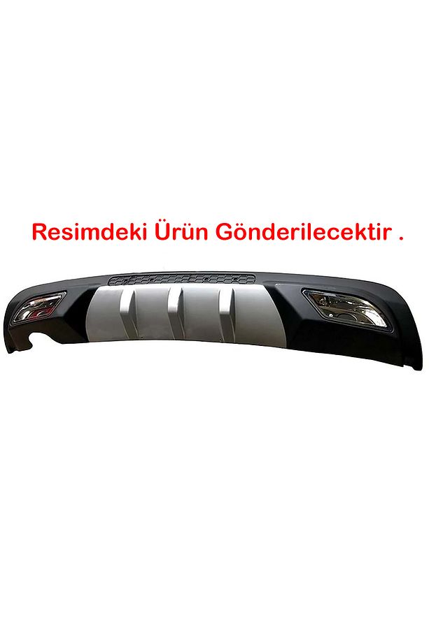 Ford Focus 3 Difüzör Difizör Gri + Kare Egzoz Görünüm C Tip 2012 - 2017 - 3