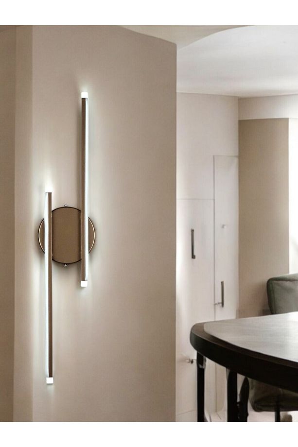 Sare Aplik Modern Tasarım Kahverengi Gün Işığı Ledli Banyo - Mutfak - Salon Led Duvar Aplik - 4
