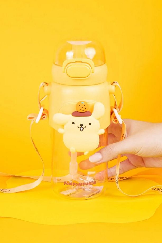Sanrio Lisanslı Pipetli Kapaklı Suluk (600ml) - Pompompurin - 3
