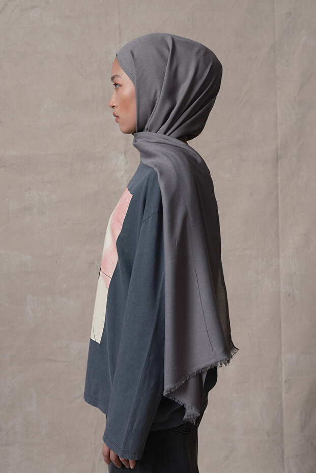 Dark Gray Modal Shawl - 3