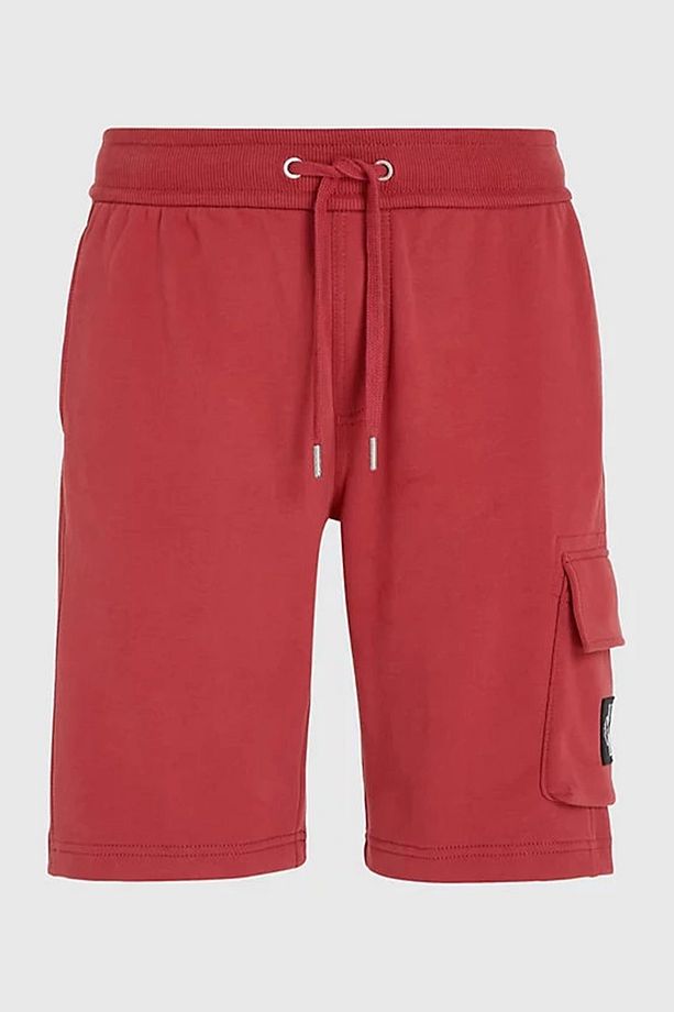 Erkek Garnet Kargo Cepli Kırmızı Jogger Şort - 5