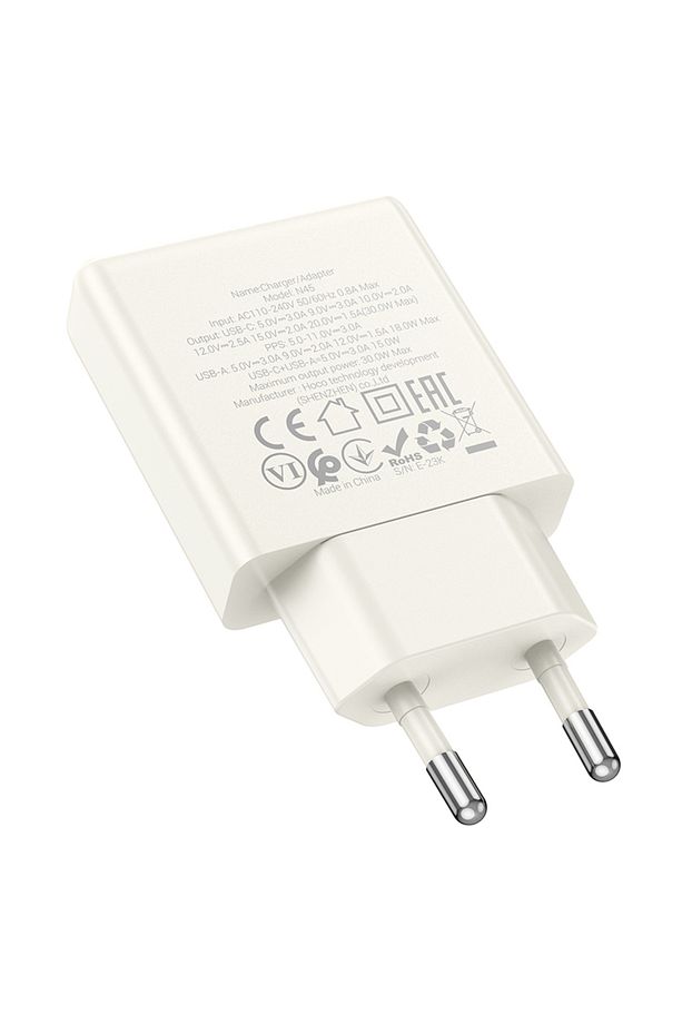 N45 PD30W + QC3.0 USB-C + USB-A Hızlı Şarj Adaptörü - 4