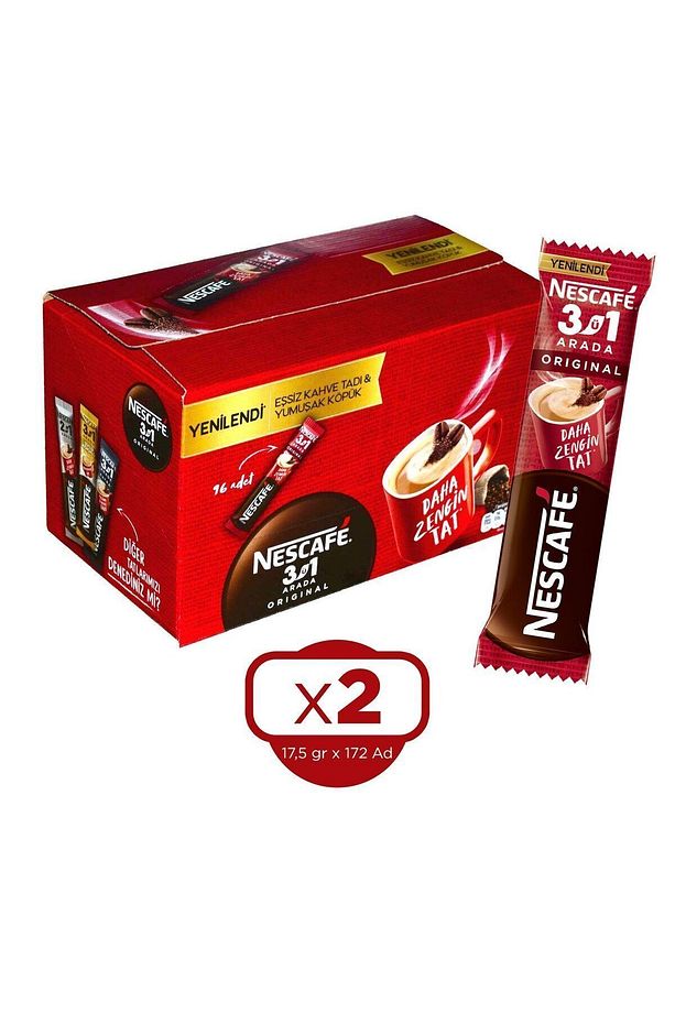 3 ü 1 Arada Original 17,5 gr 96 lı x 2 Kutu (192 Adet) - 1