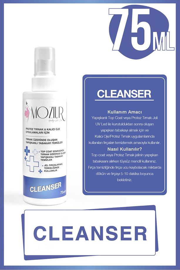 Cleanser Yapışkan Tabaka Temizleyici Ve Fırça Bakım Solüsyonu - Sprey Kapak 75ml - 1