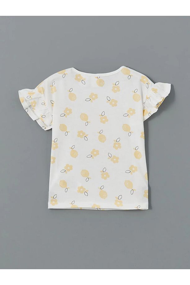 LCW baby Ekru Bisiklet Yaka Tweety Baskılı Kız Bebek Pijama Takımı - 3