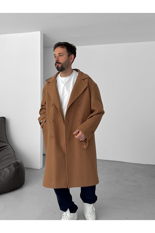 Taba Oversize Kaşe Kaban V-50-09 - 3