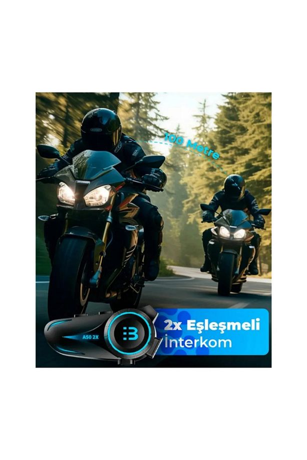 CT 2 Intercom Bağlantılı Su Geçirmez Motosiklet Kask Bluetooth 5.3 300m Intercoom 1.000mah - 2