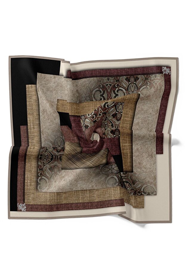 Eșarfă din twill cu modele etnice - 2