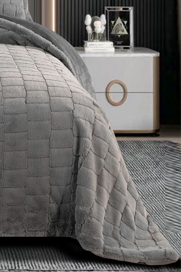 Luxury Rabbit Tavşan Tüyü Yatak Örtüsü Çift Kişilik - 4