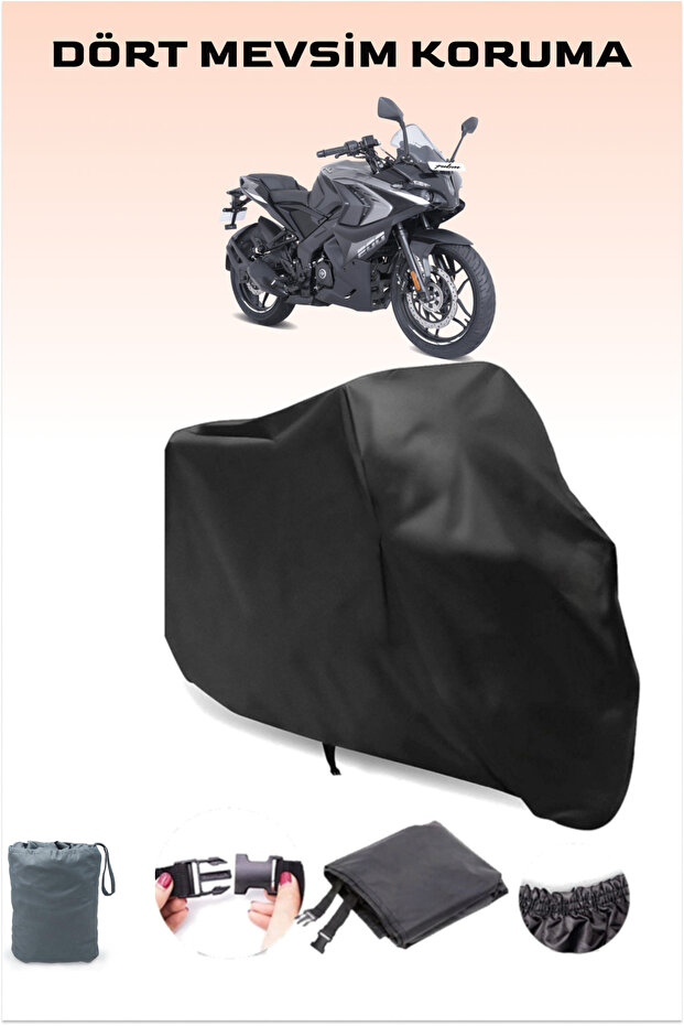 Black Bajaj Pulsar Rs 200 Motorcycle Tarpaulin Rear Bag Not Compatible