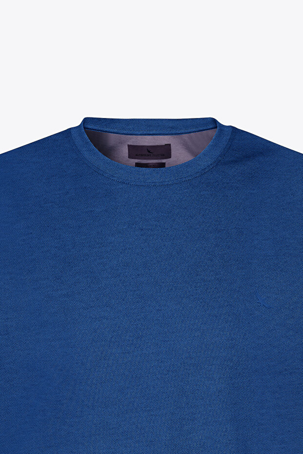 Slim Fit Dar Kesim Bisiklet Yaka Pamuklu Tişört - 7