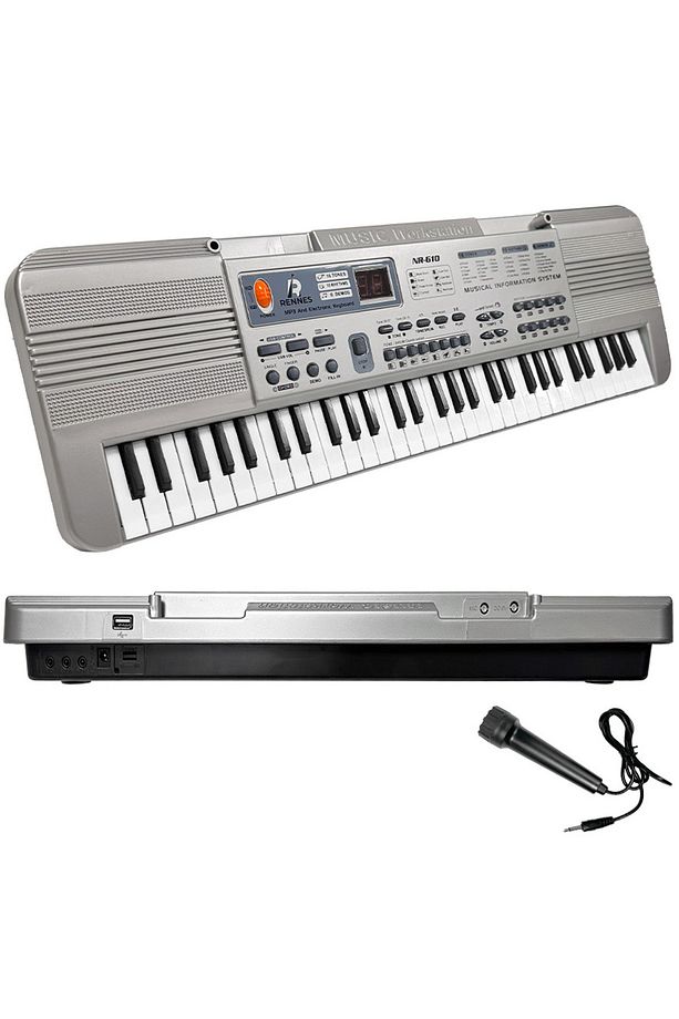 NR-610 Çocuklar İçin 61 Tuşlu Org USB MP3 Pilli Mikrofonlu Org (3-12 Yaş) - 1
