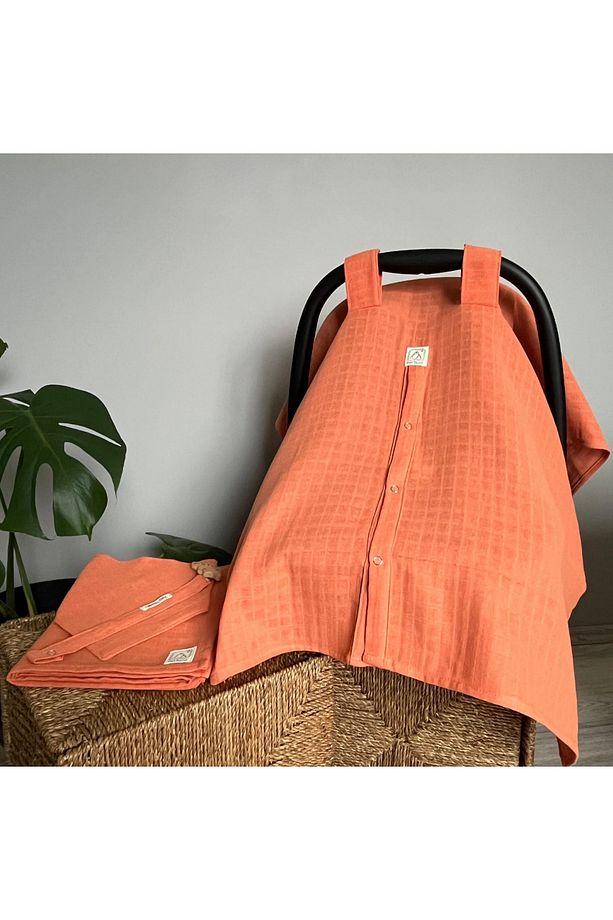 %100 Pamuk Müslin Set (Müslin Örtü, Puset Örtüsü, Fular , 3'lü Emzik Askısı ) - 1