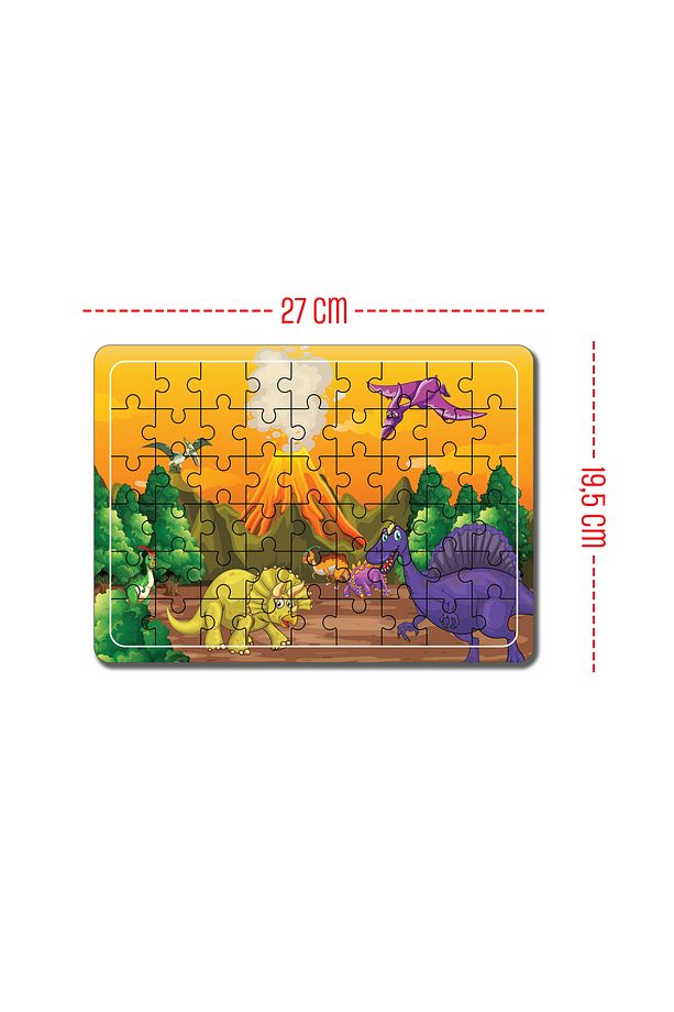 Sevimli Hayvanlar, Dinazorlar , Gezegenler , Çiftlik 54 Parça Ahşap Puzzle Yapboz 4'lü Set - 5