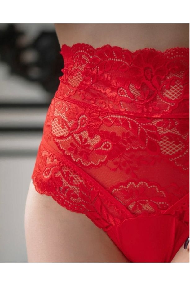 Yılbaşı harika kadın kırmızı string külot - 3