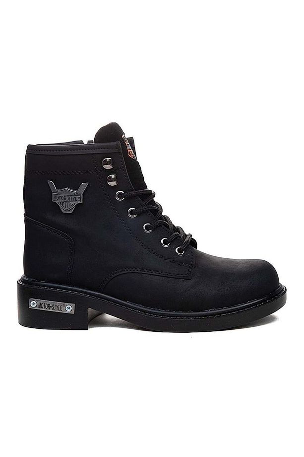 Unisex Kauçuk Kaymaz Taban Motor Style Kışlık Fermuarlı Ve Bağcıklı Nubuk Bot - 6