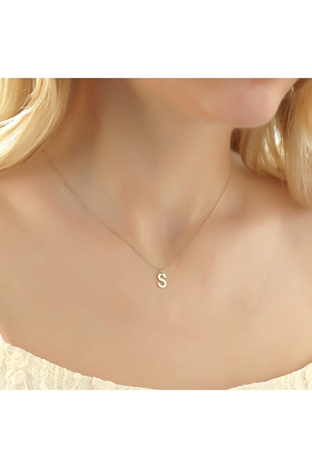 Altın S Harfi Kolye - 2