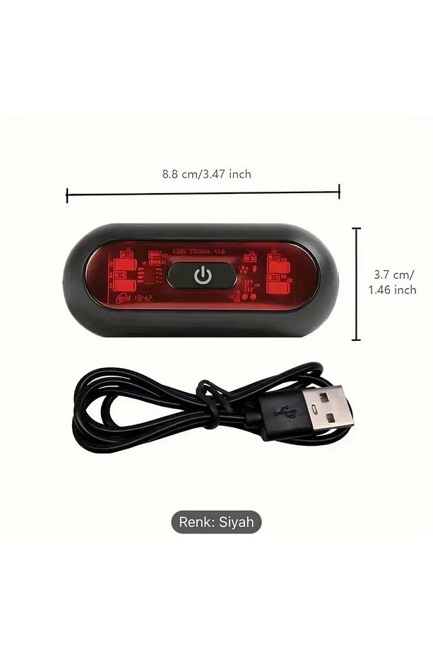 Kask Arkası Uyarı Led Işığı - Kask Ledi - Gece Kask Ledi - 4
