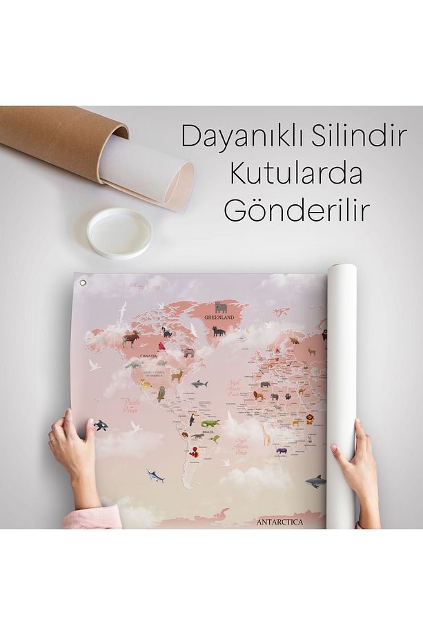Dünya Atlası Çocuk Ve Bebek Odası Duvar Örtüsü-halısı 3799 - 7