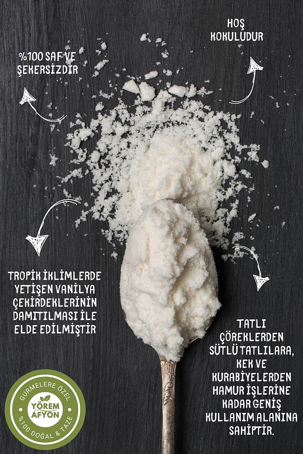 Yörem Afyon %100 Şekersiz Hoş Kokulu Tescilli Saf Vanilin, Vanilya {vanilla Planifolia} | 50gr. - 2