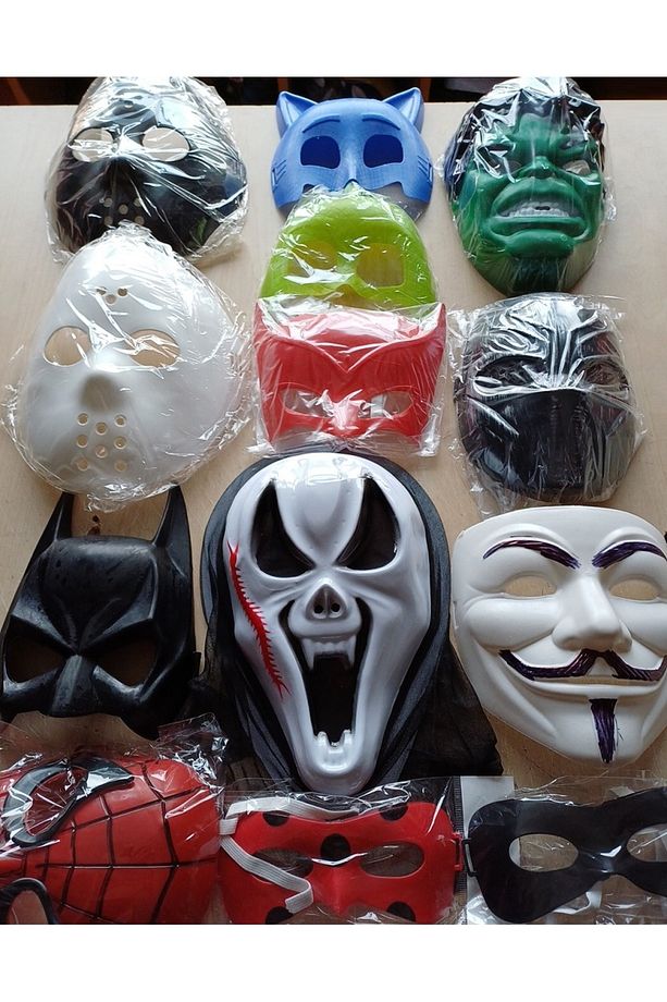 Maske Seti 9 Adet Hulk Örümcek Pijamaskeli Pj Gekko Spawn Jaon Batman Çığlık Vendetta - 2