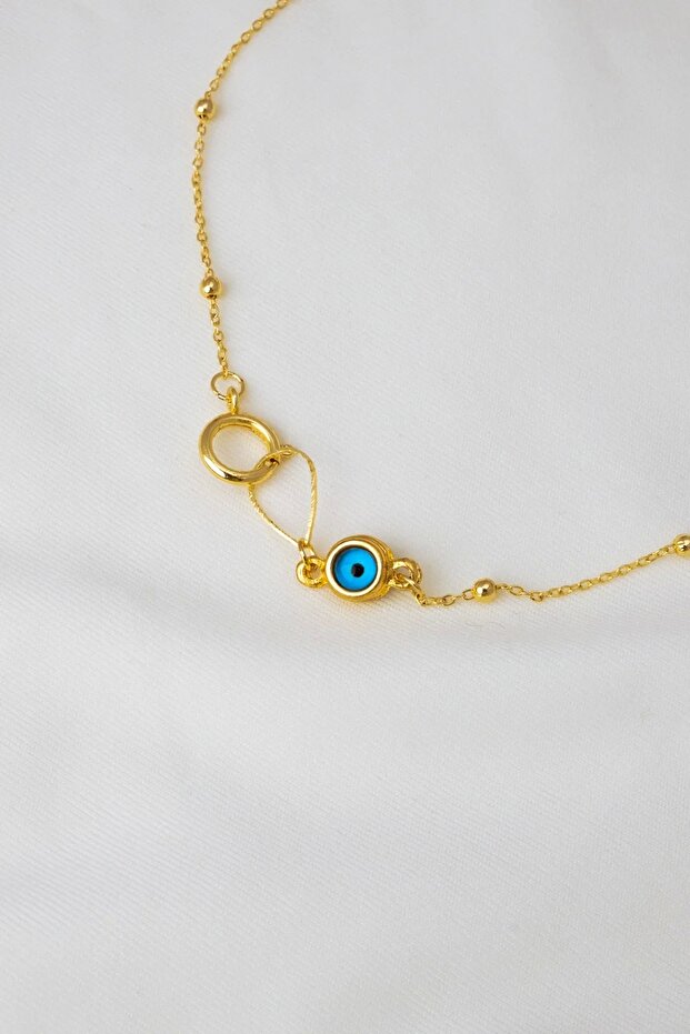 Yellow Evil Eye Beaded Chain Necklace – Minimal Bijouterie Women's Necklace