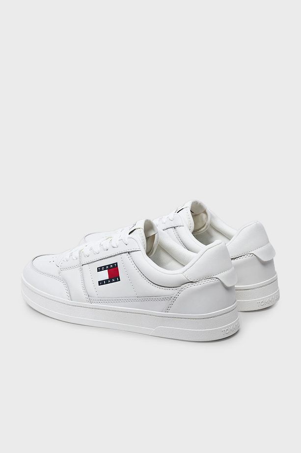 Tommy Jeans Logolu Deri Sneaker Ayakkabı Erkek AYAKKABI EM0EM01574 YBL - 3
