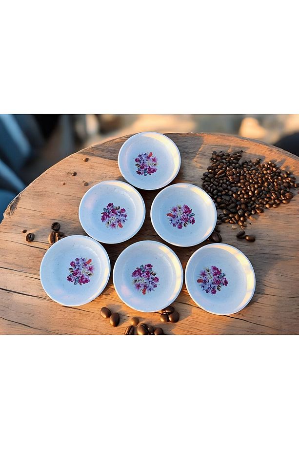 12 Adet Çiçek Desenli Melamin Çukur Yemek Tabağı,Pilav,Kuru Nohut Çok Hesaplı Yemek Tabağı - 3