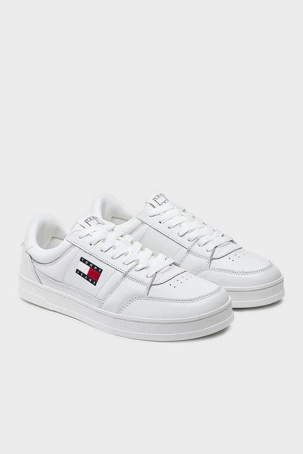 Tommy Jeans Logolu Deri Sneaker Ayakkabı Erkek AYAKKABI EM0EM01574 YBL - 2