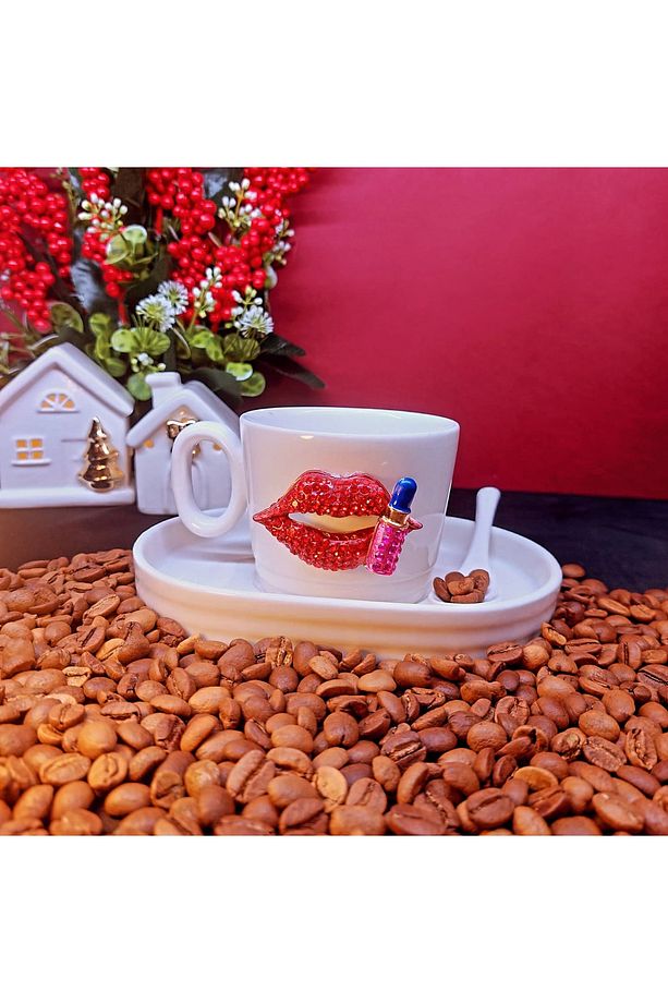Dudak Ve Ruj Model 190 ml 3 Parça Kahve-çay Fincanı - 1