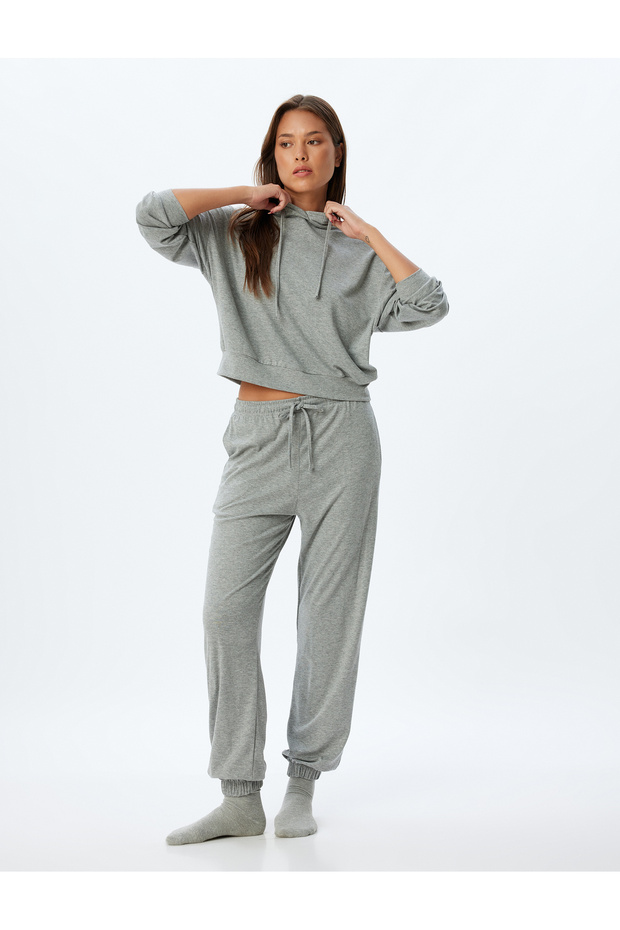 Hooded Pajama Top Long Sleeve