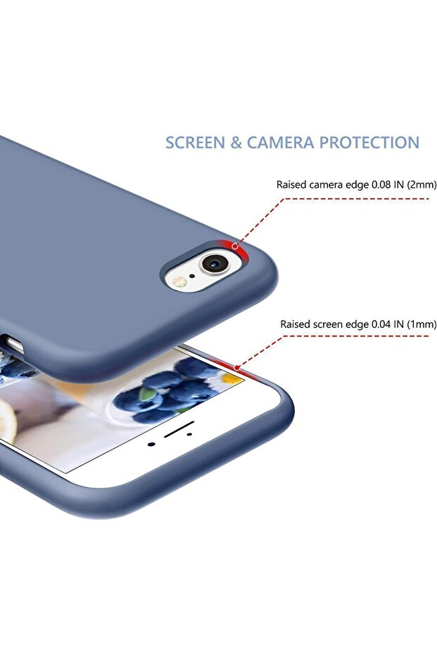 حافظة سيليكون لهاتف آيفون SE، حافظة هاتف متوافقة مع آيفون 7/8 مع بطانة من الألياف الدقيقة (JEAN BLUE) - 3