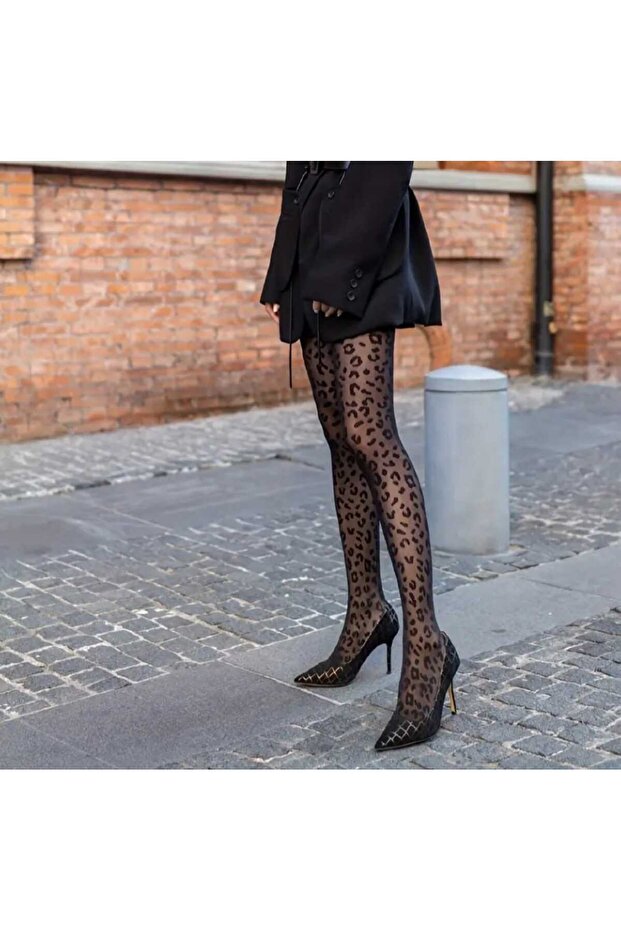 LEOPAR DESENLİ KİLOTLU ÇORAP - 2