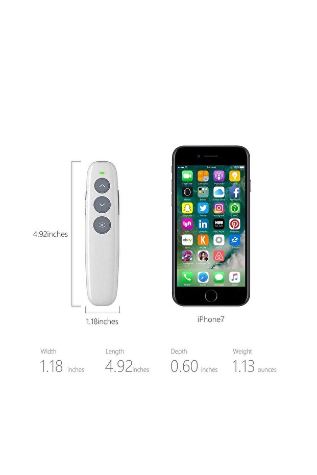 Şarj Edilebilir Kablosuz Lazer Pointer, RF 2.4GHz Powerpoint Clicker Uzaktan Sunum Kumandası Y11 - 5