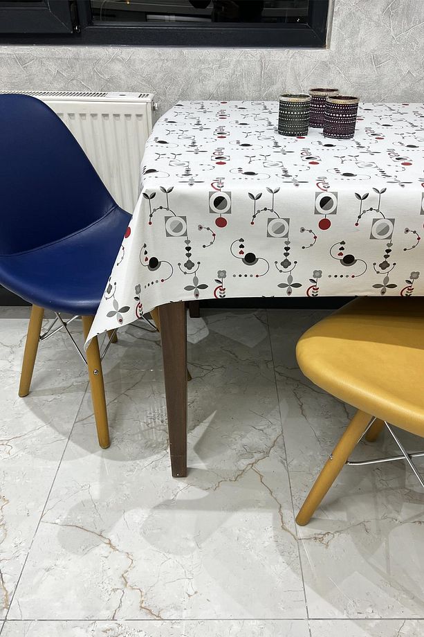 Pvc kaymaz elyaf tabanlı Silinebilir Muşamba Masa Örtüsü_211-A - 2