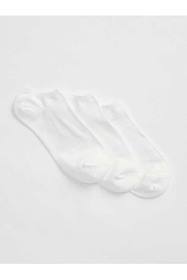 Kadın Beyaz Basic Ankle 3'lü Çorap Seti - 1