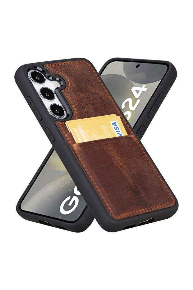 Samsung Galaxy S24 Uyumlu Deri Arka Kapak FXCP G2 - 1