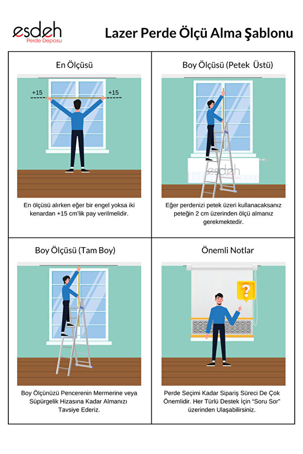 Lazer Stor Perde - Ithal Mat Kalın Stor - 4