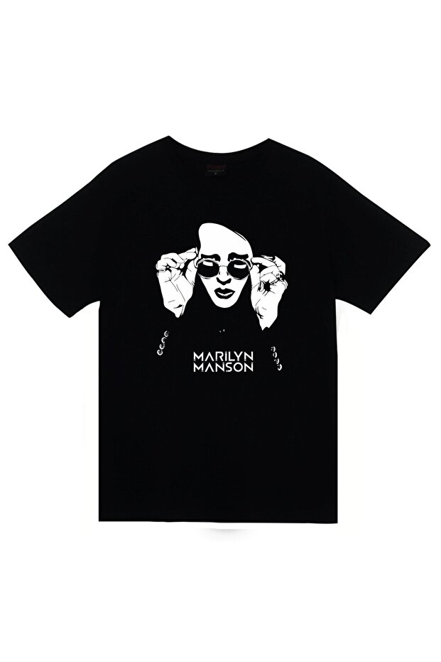 Marilyn Manson Printed Unisex 100% Cotton Black T-Shirt