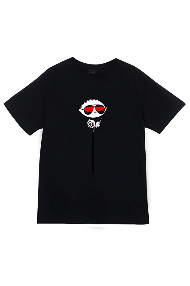 Family Guy Printed Unisex 100% Cotton Black T-Shirt
