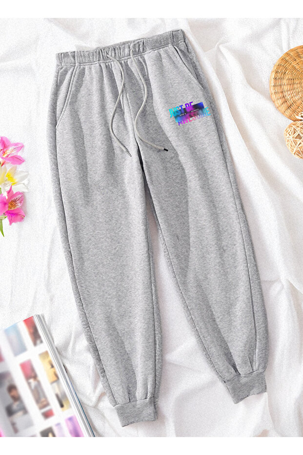 Just Be Awesome Printed Relax Seasonal Women'S-Men's Knitted Sweatpants