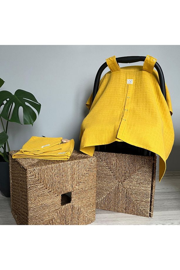 %100 Pamuk Müslin Set (Müslin Örtü, Puset Örtüsü, Fular , 3'lü Emzik Askısı ) - 1