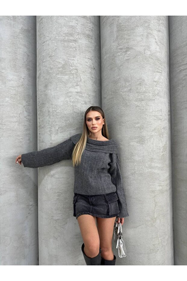 Modonna Yaka Triko Bluz - 1