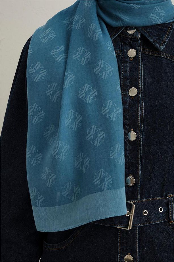 İpek Minimal Monogram Desen Şal 32118 - 3