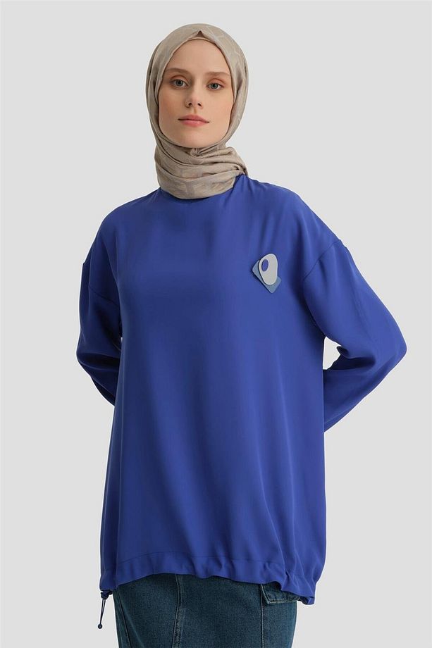 Broşlu Bluz Ort3100 Morcivert - 3