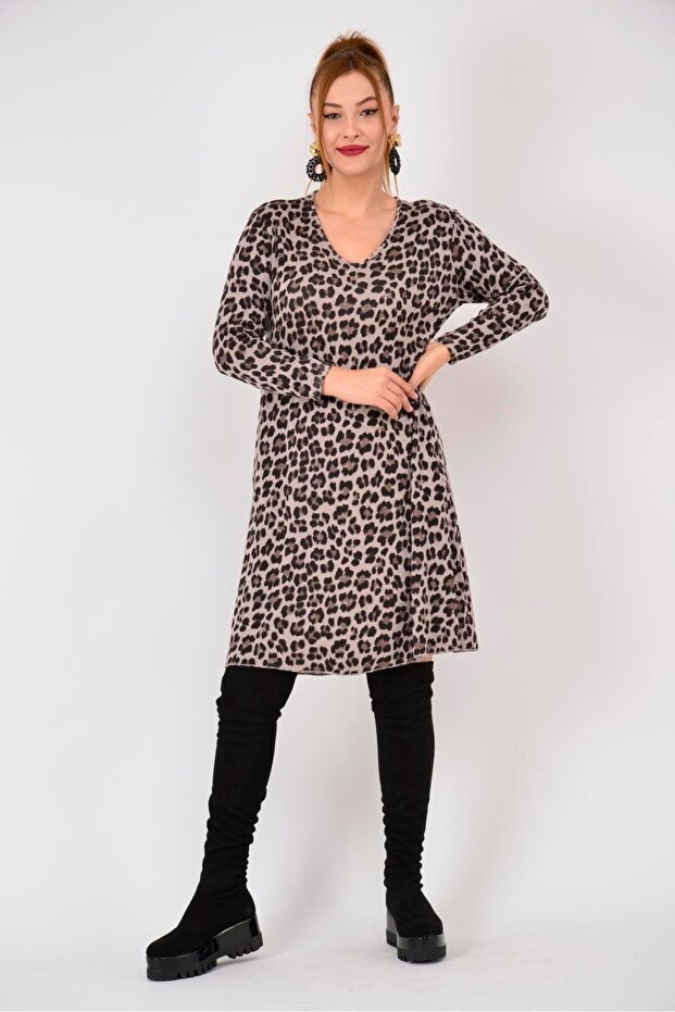 21383 Leopard Pattern Dress - 6