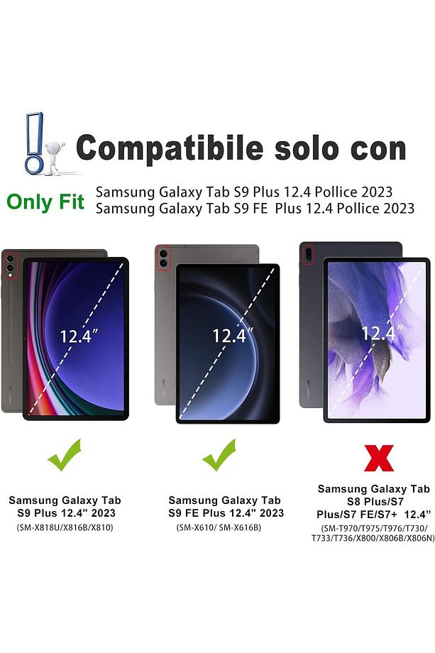 Samsung Galaxy Tab S9 Fe Plus 12.4" Klavyeli Kılıf Kalem Bölmeli Bluetooth Özellikli Stand Türkçe Q - 7