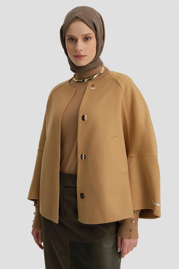 Handmade Kısa Kaban 24k7611 Camel - 2