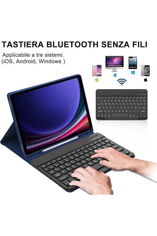 Galaxy Tab S9 Fe/s10 Fe Uyumlu 10.9 Kablosuz Kalem Bölmeli Bluetooth Türkçe Q Klavyeli Tablet Kılıfı - 5