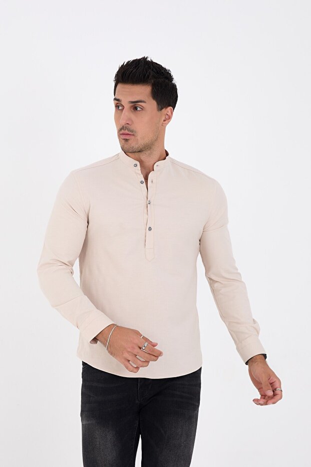 Half Pat Dominant Collar Lyrical and Ferah Slim Fit Shirt